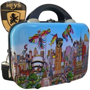 HEYS ❤️ NEW YORK Art Cosmetic Bag Traincase Kit Tiny Luggage Strap & Organized